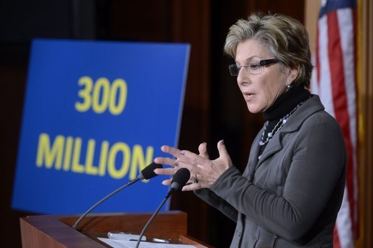 Sen. Barbara Boxer presents legislation to strengthen school safety on Capitol Hill.