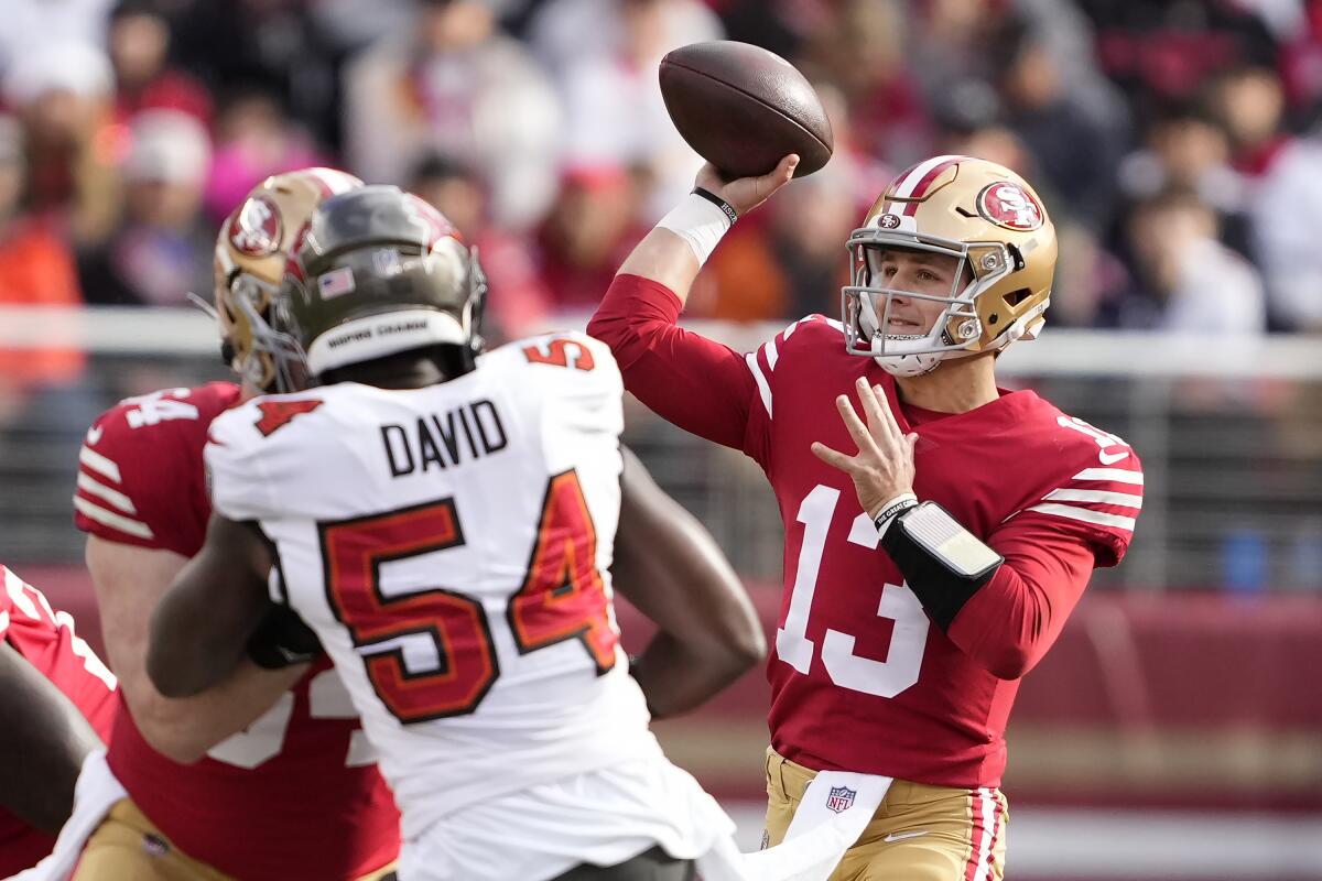 Column: 49ers' rout of Bucs behind rookie QB gives NFC a needed lift - The  San Diego Union-Tribune