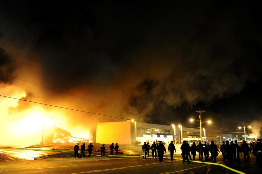 Arson fires broke out in Ferguson, Mo., on Nov. 24 after it was announced that a grand jury would not indict Police Officer Darren Wilson in the shooting death of Michael Brown.