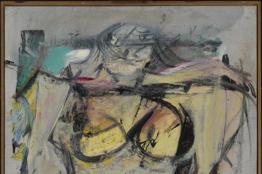 Willem De Kooning, "Woman - Ochre," 1954-1955, oil, enamel, charcoal on canvas