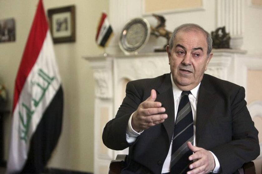 Former Prime Minister Iyad Allawi, a secular Shiite, urged the United Nations and other international organizations to back him in his demand for a caretaker government and a new vote, if matters continue on the current path.