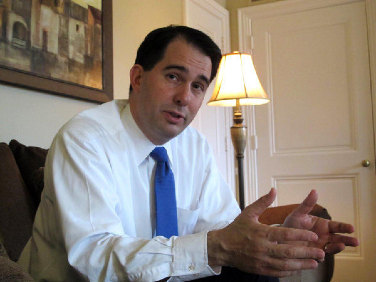 Wisconsin Gov. Scott Walker speaks during an interview earlier this year.