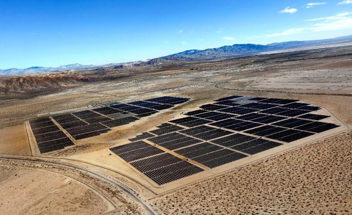 The Beacon solar project in Kern County delivers electricity to the Los Angeles Department of Water and Power. The new Eland solar project by 8minute Solar Energy would be built nearby.