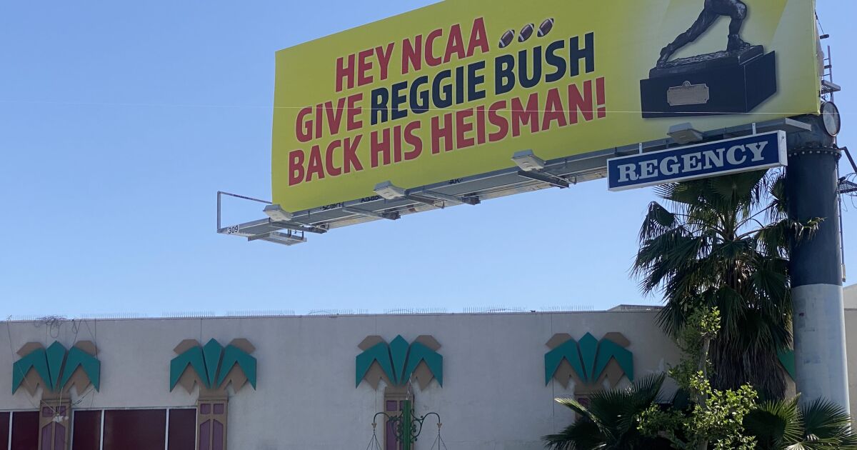 Billboards demanding return of Reggie Bush’s Heisman Trophy appear throughout L.A.