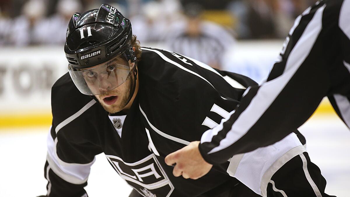 Kings center Anze Kopitar, who is a finalist for the Selke Trophy, leads the NHL in playoff scoring with 14 points.