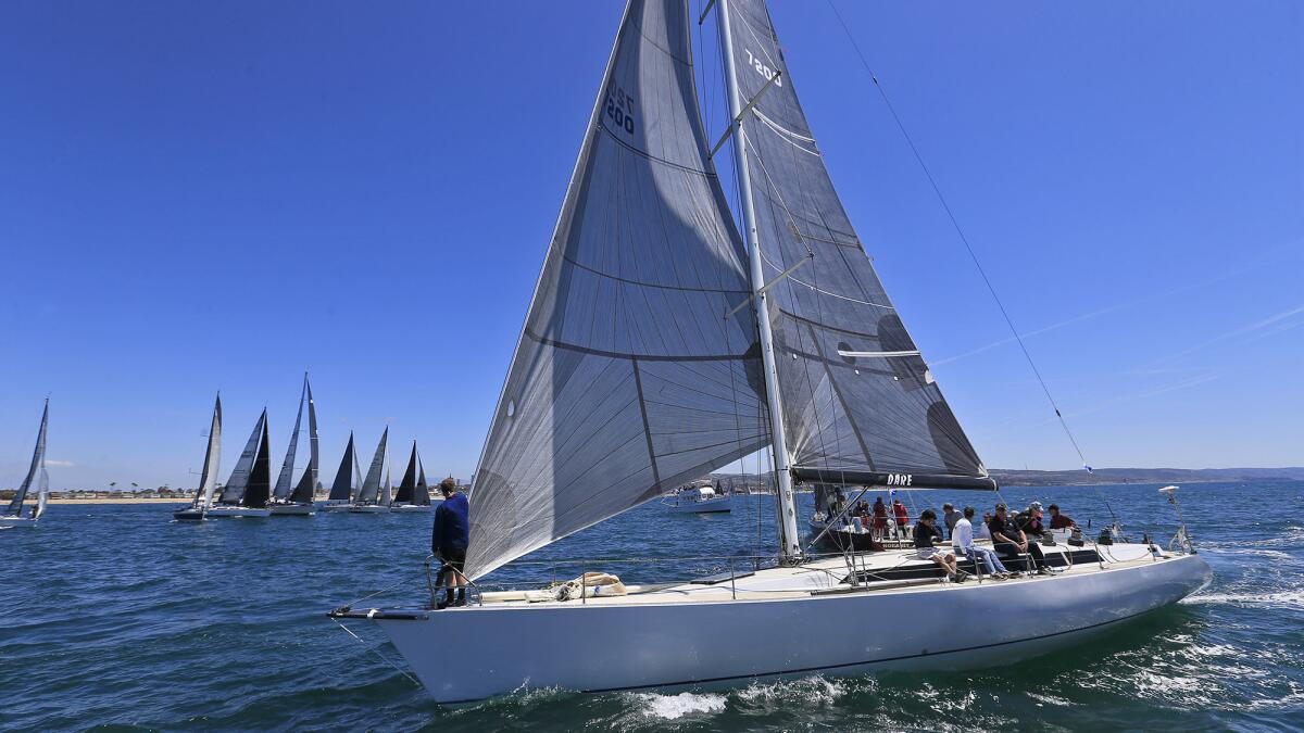 The start of this year's Newport to Ensenada race off Newport Beach, which took place in April.