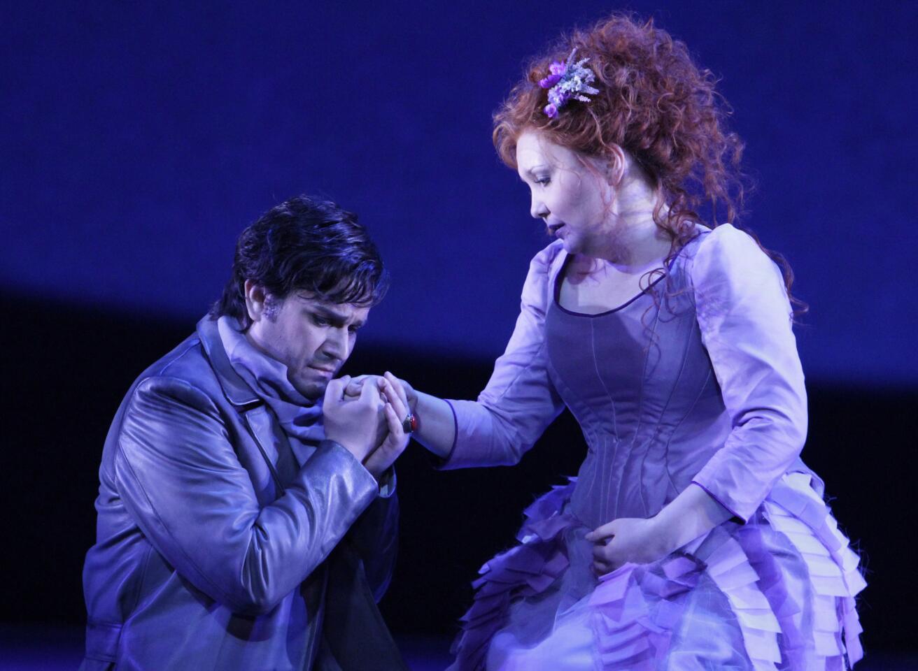 Saimir Pirgu is Edgardo and Albina Shagimuratova is Lucia in L.A. Opera's "Lucia de Lammermoor."