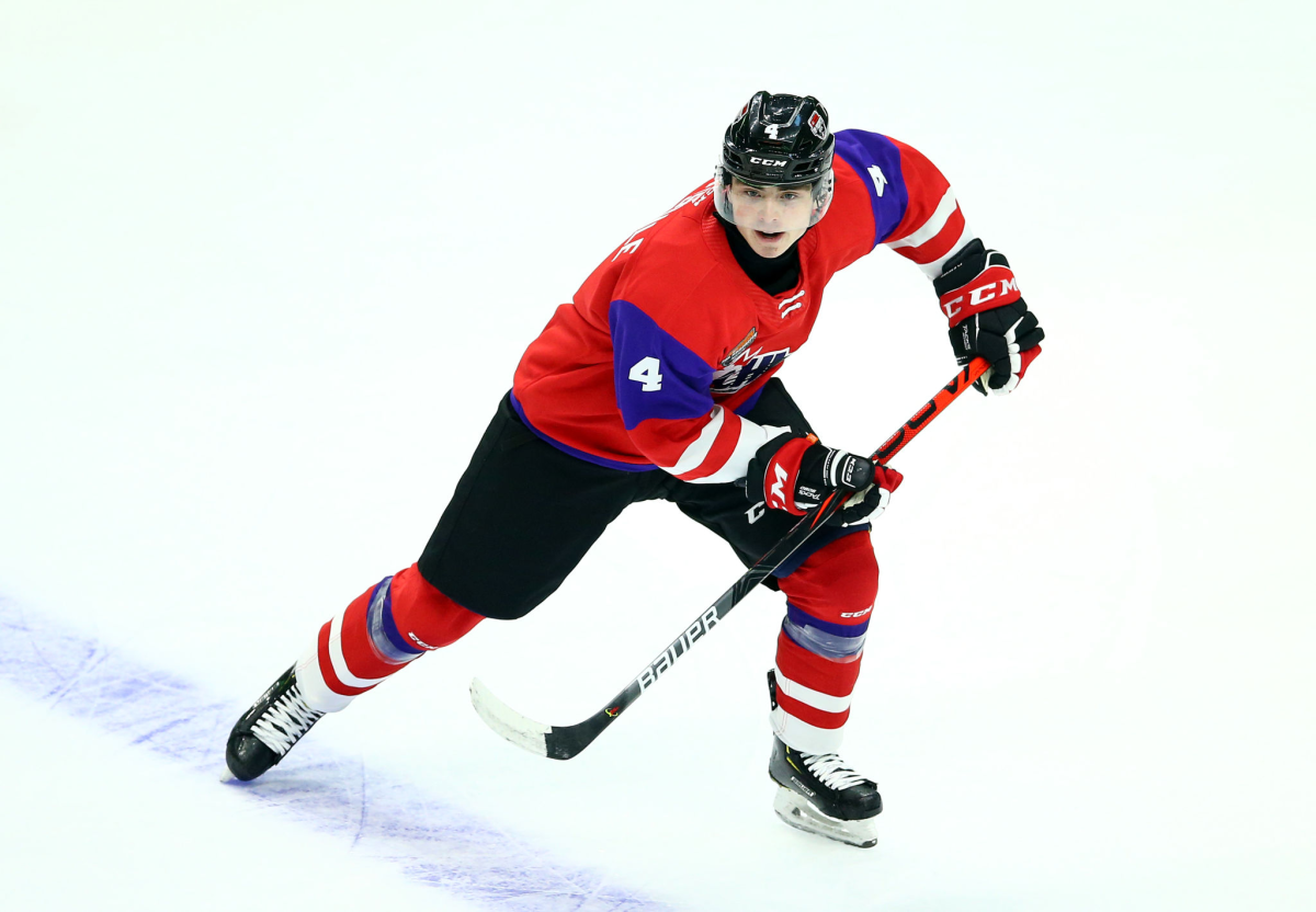 Ducks first-round draft pick Jamie Drysdale skates during the 2020 CHL/NHL Top Prospects Game in January.