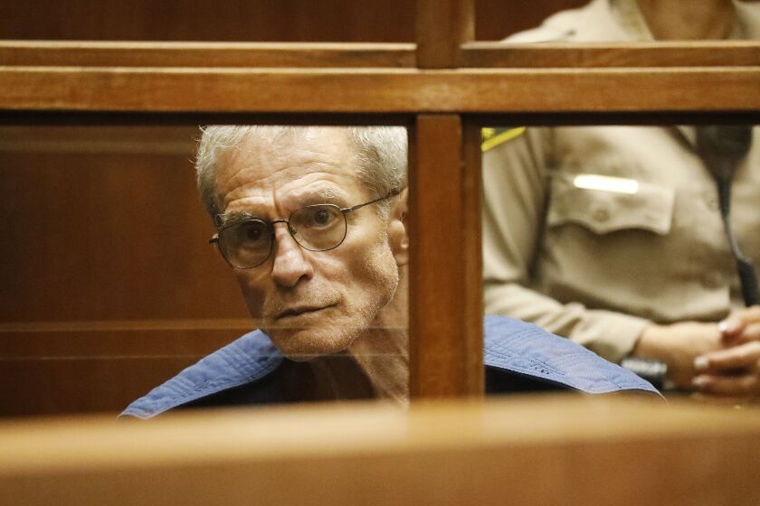 LOS ANGELES, CA - SEPTEMBER 19, 2019 Ed Buck appears in Los Angeles Superior Court for arraignment September 19, 2019 arrested and charged with operating a drug house, with prosecutors calling him a violent sexual predator who preys on men struggling with addiction and homelessness. The prominent Democratic donor and LGBTQ political activist will also face federal drug charges over deaths at his West Hollywood home. (Al Seib / Los Angeles Times)