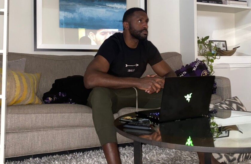 Clippers power forward Patrick Patterson gets in his movie fix at home.