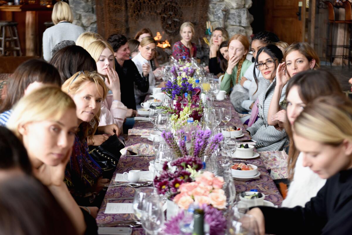 A view of the table, with a formidable show of powerful women.
