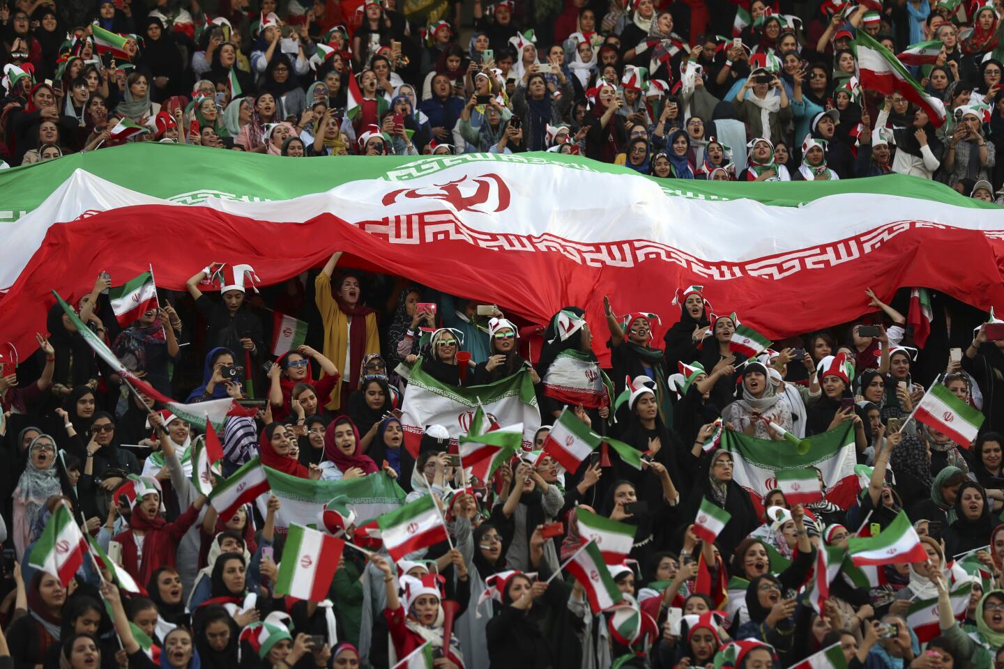 Women attend soccer match in Iran