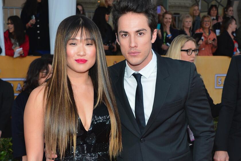 Jenna Ushkowitz and Michael Trevino, shown at the 2013 Screen Actors Guild Awards, have ended their relationship.