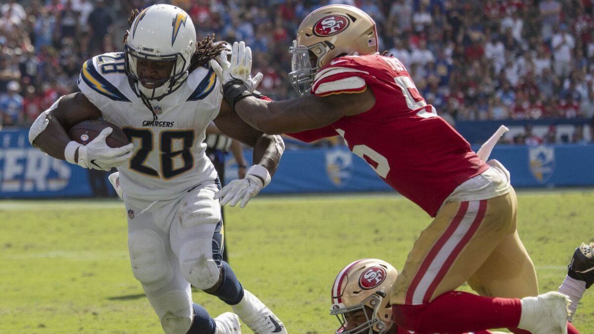 Chargers' Melvin Gordon will look to continue his impressive season against the Raiders.