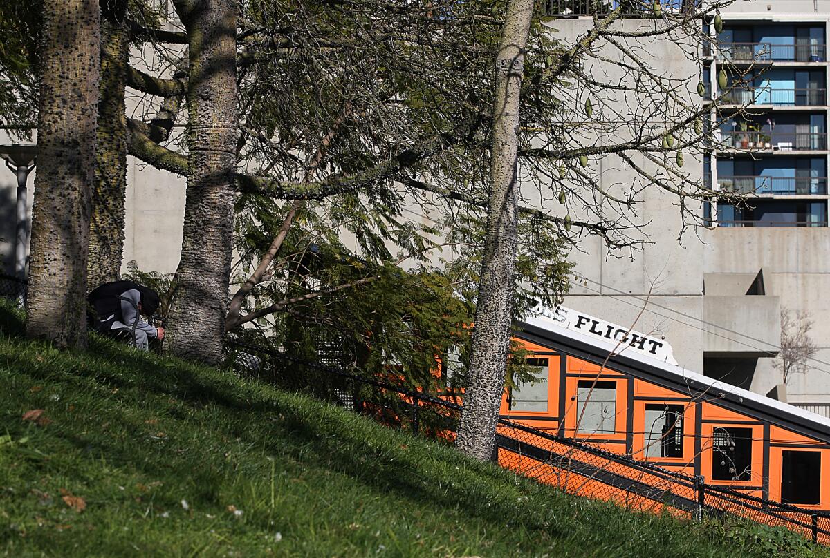 The Angels Flight funicular.