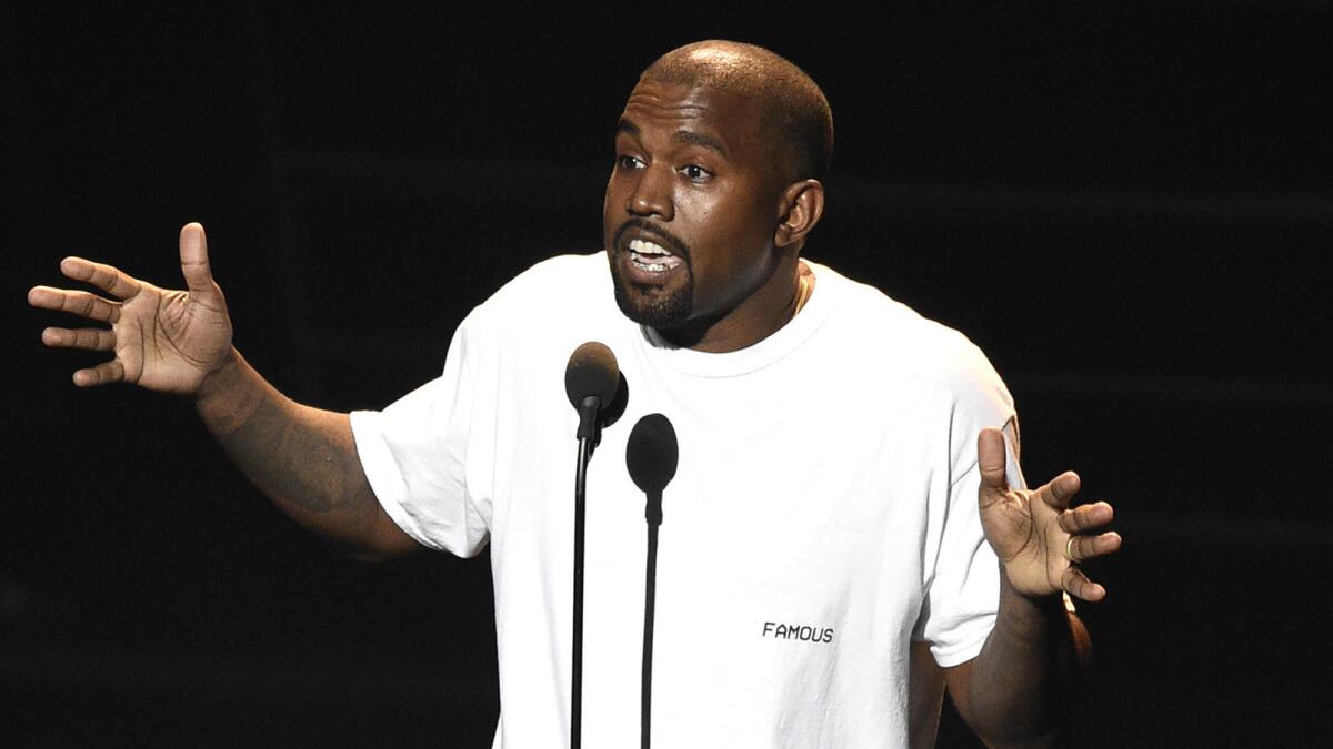 Kanye West at the MTV Video Music Awards in August 2016.