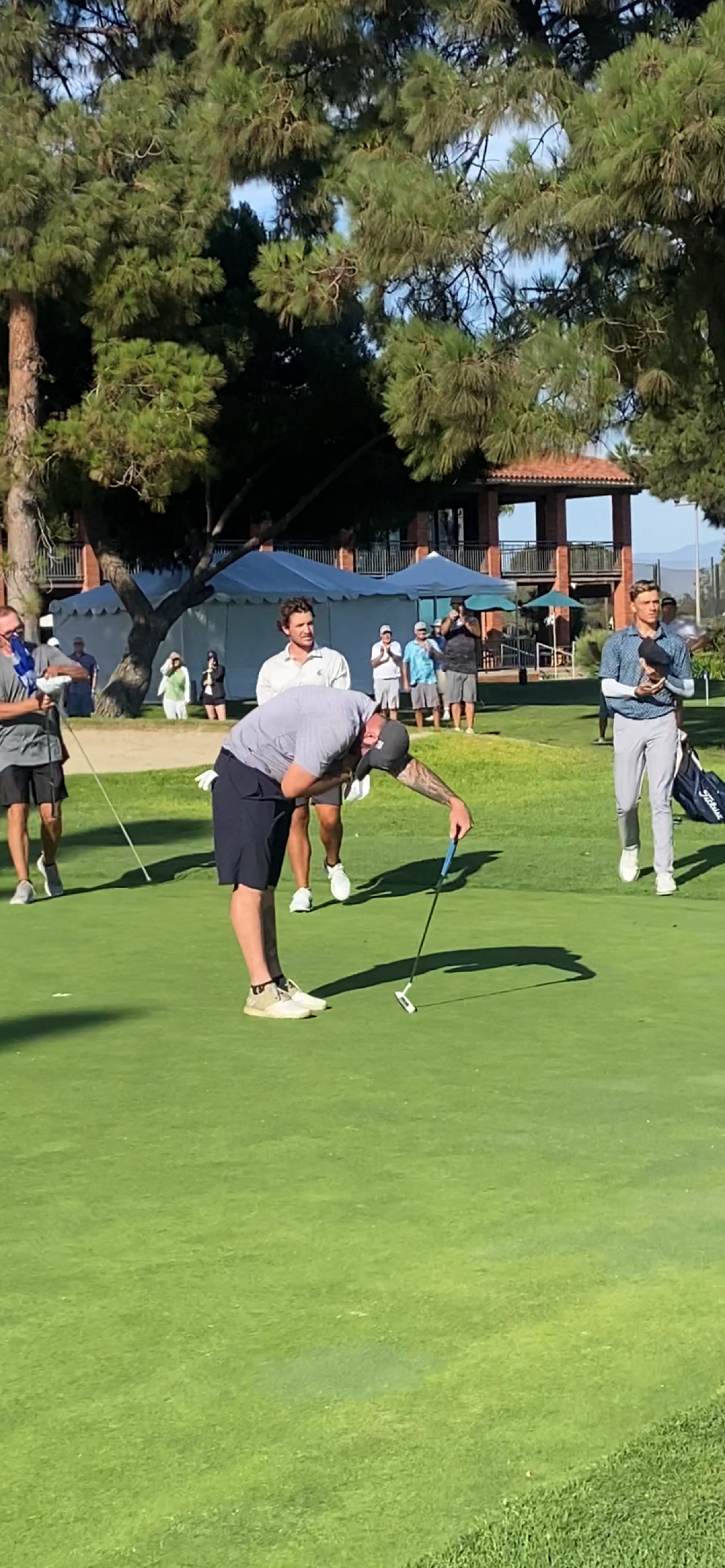 Bryce Sheridan realizes his win Sunday during the Will Jordan Classic at the Costa Mesa Country Club golf course.