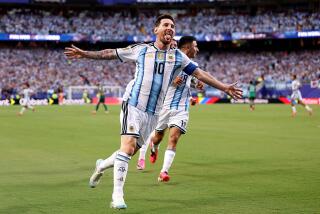 Lionel Messi of Argentina celebrates scoring his team's first goal during the FIFA World Cup 2026 Group J match between Argentina and Algeria at Kansas City Stadium.