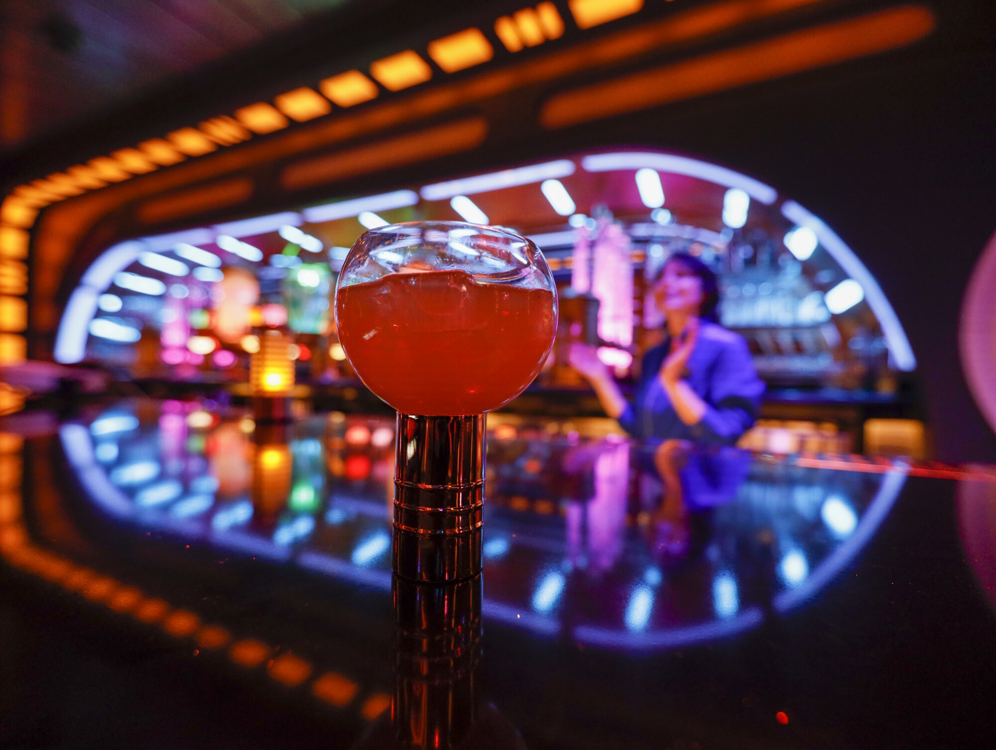 A drink at the Sunlight Lounge aboard the Halcyon.