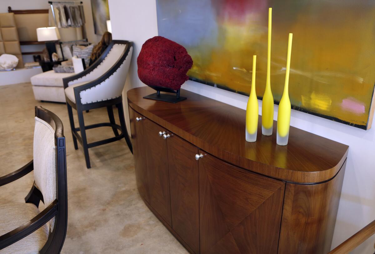 The Aria buffet, made out of solid alder wood, is on display inside Kreiss Furniture in West Hollywood.