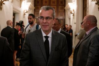 The new authority of the National Electoral Council (CNE), rector Juan Carlos Delpino leaves after being sworn in, during a session to elect the new Venezuelan electoral authorities at the National Assembly in Caracas on August 24, 2023. (Photo by Federico PARRA / AFP) (Photo by FEDERICO PARRA/AFP via Getty Images)