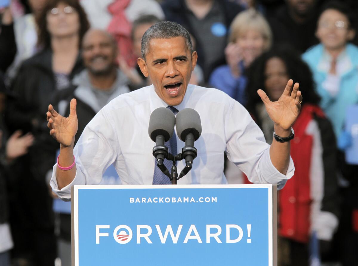 President Obama campaigns in Denver.