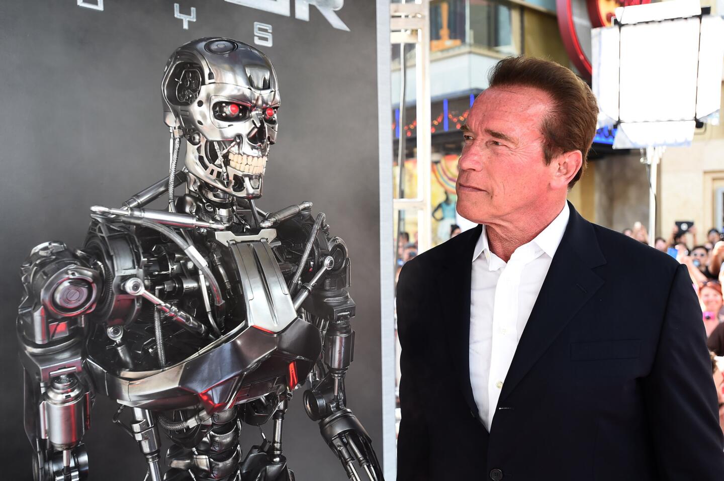 Over three decades in Hollywood and in the public eye, Arnold Schwarzenegger, pictured above at the "Terminator Genisys" premiere, has had some indelible moments on the big screen -- and some that he (and we) would probably like to forget. Here's a look back at some of the key markers in his big-screen career.