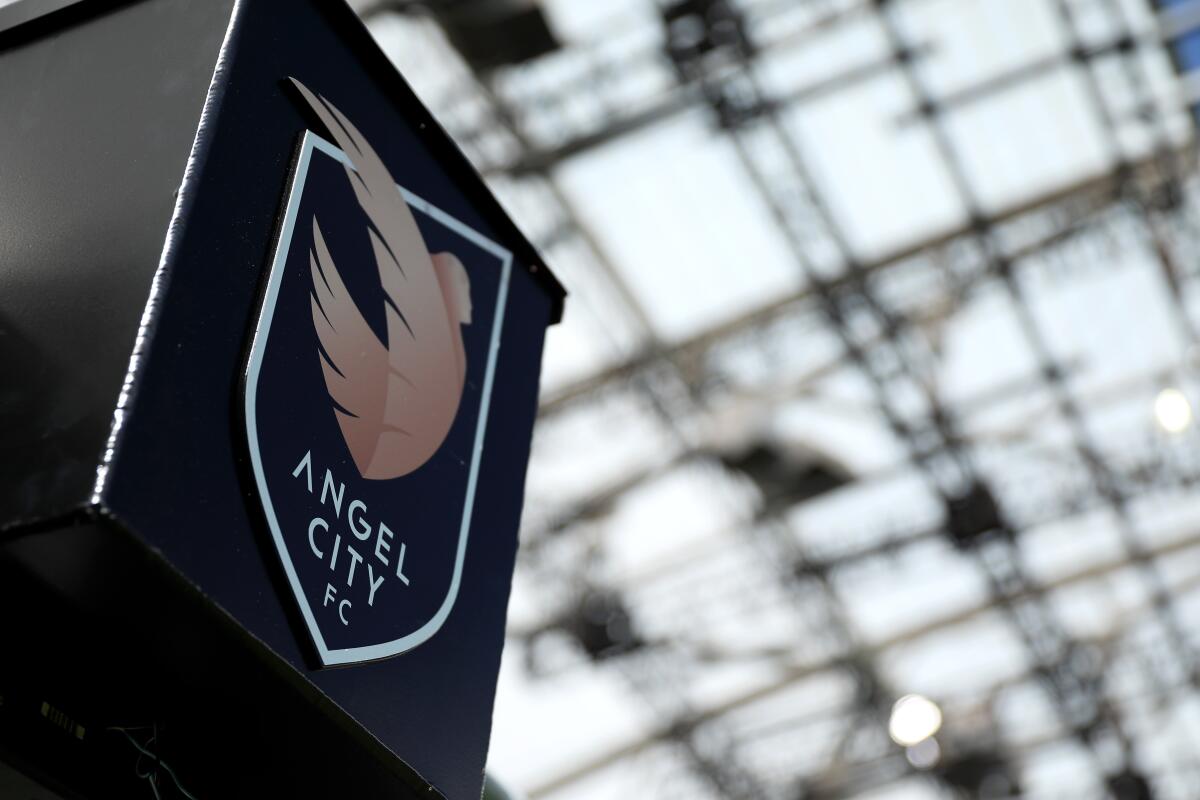 Angel City FC logo at BMO Stadium.