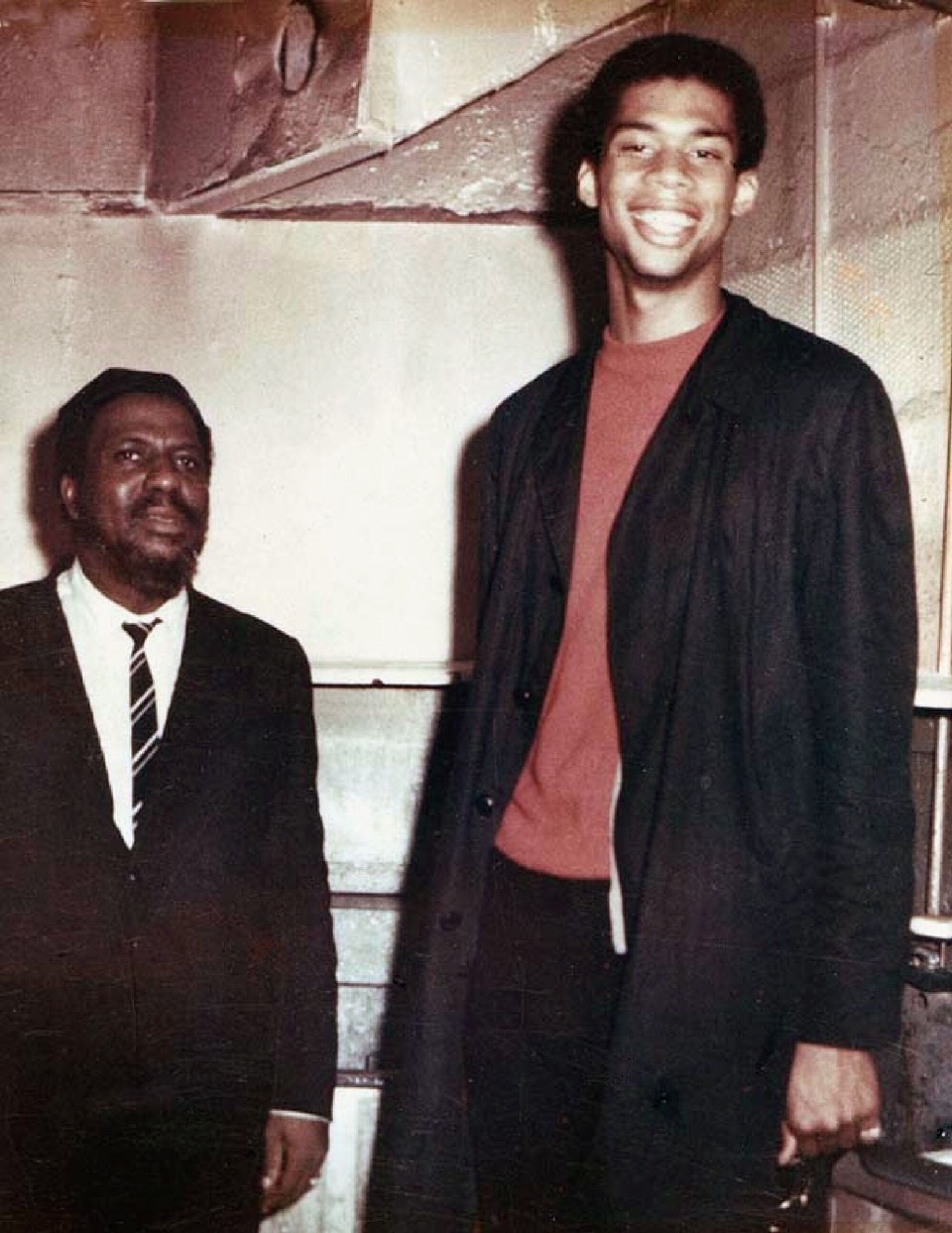 Kareem Abdul-Jabbar, then 19, with jazz legend Thelonious Monk.