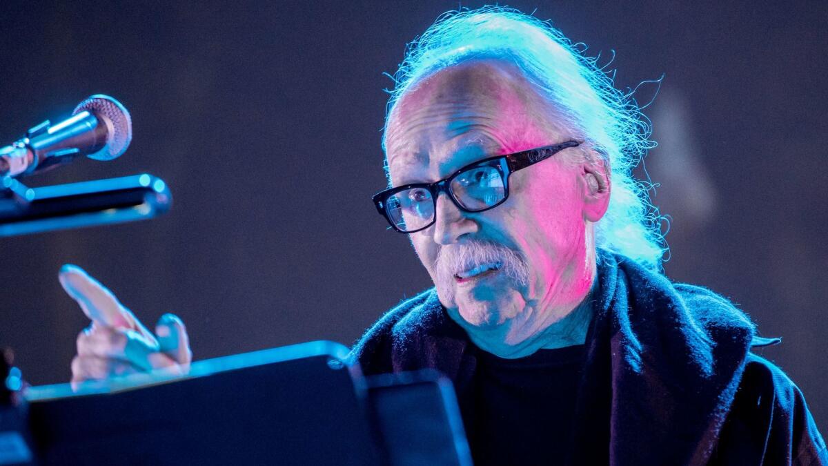 Horror movie director John Carpenter, performing in concert last year in Barcelona, Spain. He has a new album of music and is going on tour in the U.S. and Canada, with stops including the Hollywood Palladium on Halloween night.