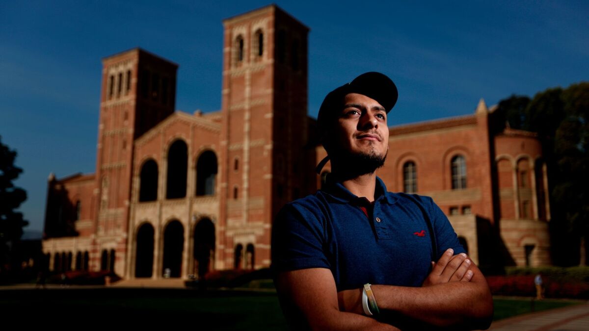 UCLA student Martin Capuchino, 19, participated in the school's new report about successful black and Latino teenage boys in L.A. and how they achieve success.
