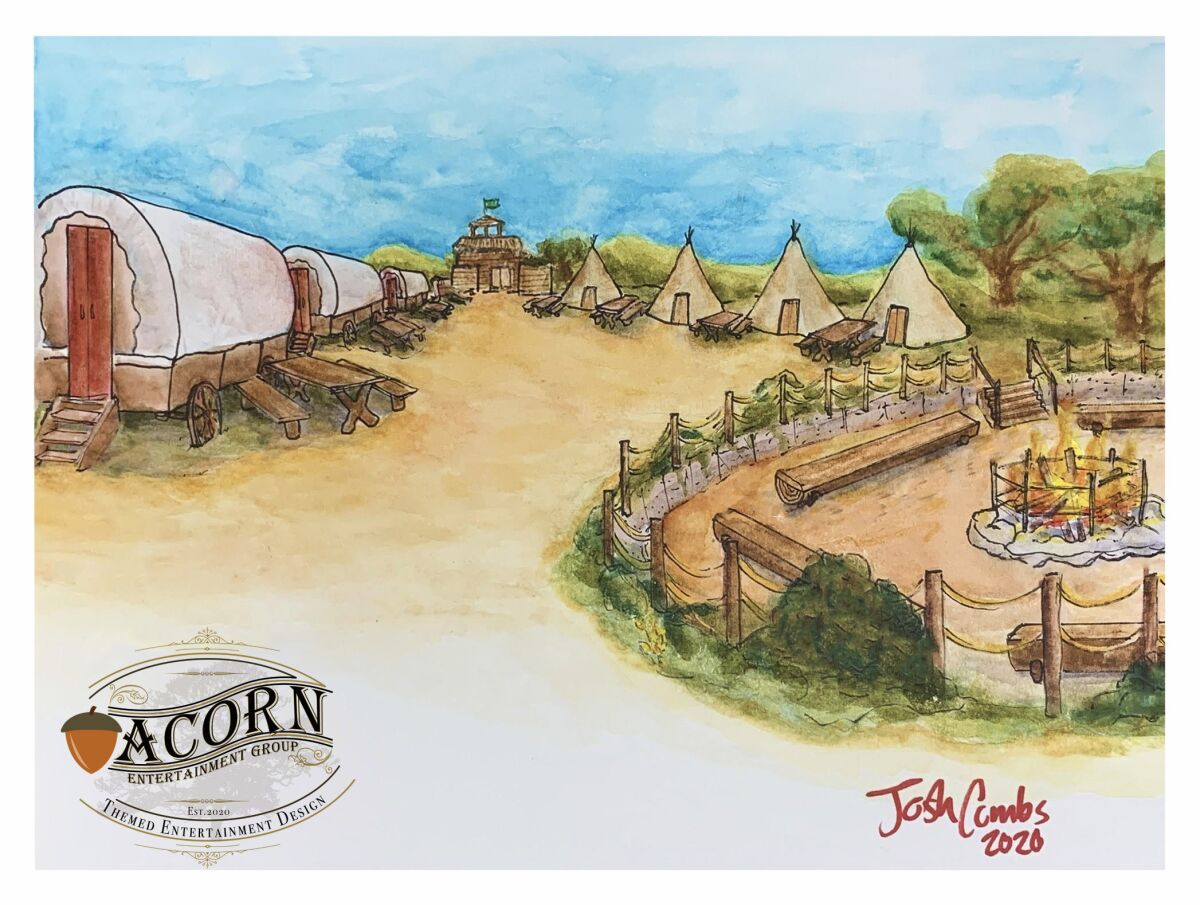 Greg Schumsky envisions that overnight campers could stay in covered wagons or teepees at Jackalope Junction.