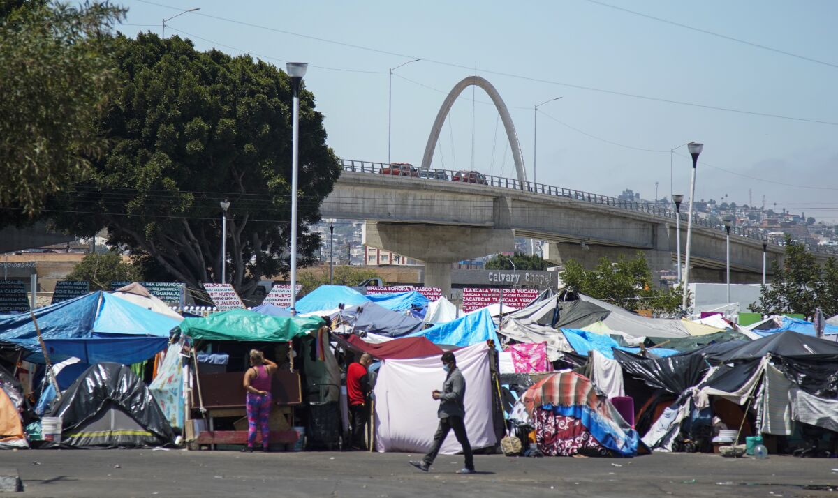 Tijuana, Baja California - July 01: El Chaparral tent city is being closed
