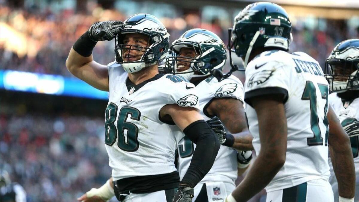 NFL: Eagles beat Jaguars in London; Seahawks win in Detroit; Luck leads  Colts past Raiders - Los Angeles Times