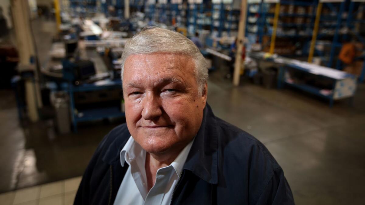 Donald Friese at the headquarters of C.R. Laurence Co., a glazing-supplies business he sold for $1.3 billion last year. He still runs the company.