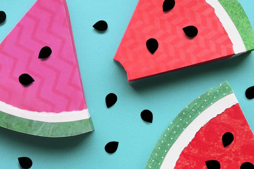 paper cutouts of watermelon slices 