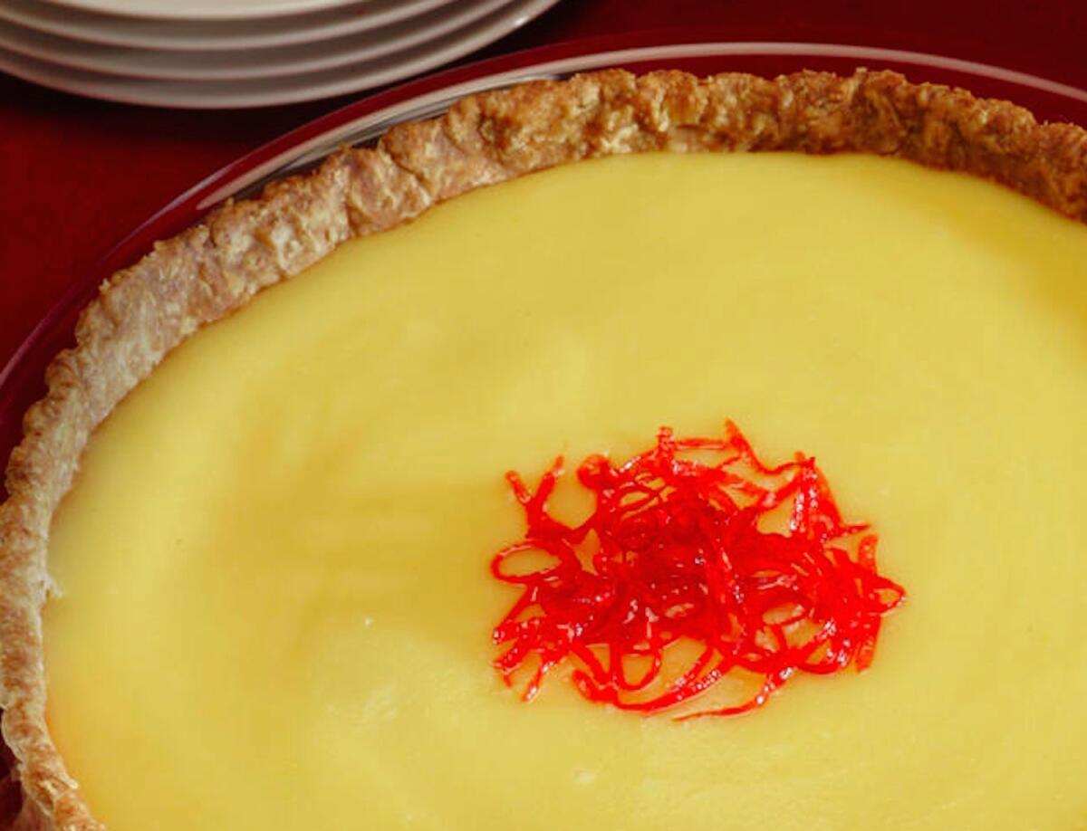 What to do with Meyer lemon curd? Make a tart, garnished with lemon zest, out of it.