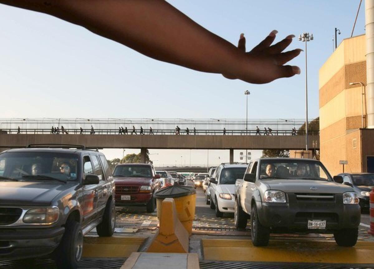 As cars pass slowly through the U.S. border crossing, images of their license plates will be checked against a criminal database in Mexico City. Scales and vehicle scanners will alert border guards to vehicles that may need to be inspected for illicit cargo.