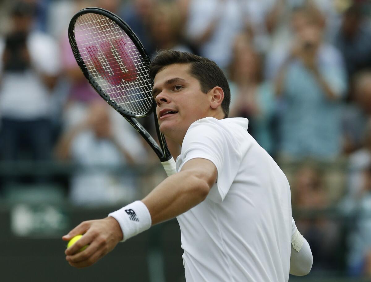 Milos Raonic, 23, of Canada is playing in his first Grand Slam semifinal of his career against Roger Federer, 32, of Switzerland, who has amassed 17 Grand Slam titles since his very first at Wimbledon in 2003.