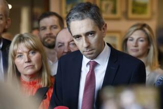 Minister for Further and Higher Education Simon Harris listens to a question, during a press conference at the City North Hotel, Co Meath, following his announcement he will run to become Fine Gael leader, in Co, Meath, Ireland, Friday March 22, 2024. Ireland is poised to get its youngest-ever premier after Simon Harris secured the leadership of the Fine Gael party on Sunday, March 24, 2024. He replaces Leo Varadkar who announced his surprise resignation on Wednesday. The 37-year-old, who is the government’s further and higher education minister, was the only candidate to put his name forward to succeed Varadkar, who had been Ireland’s previous youngest prime minister, or what Ireland terms its taoiseach. (Nick Bradshaw/PA via AP)