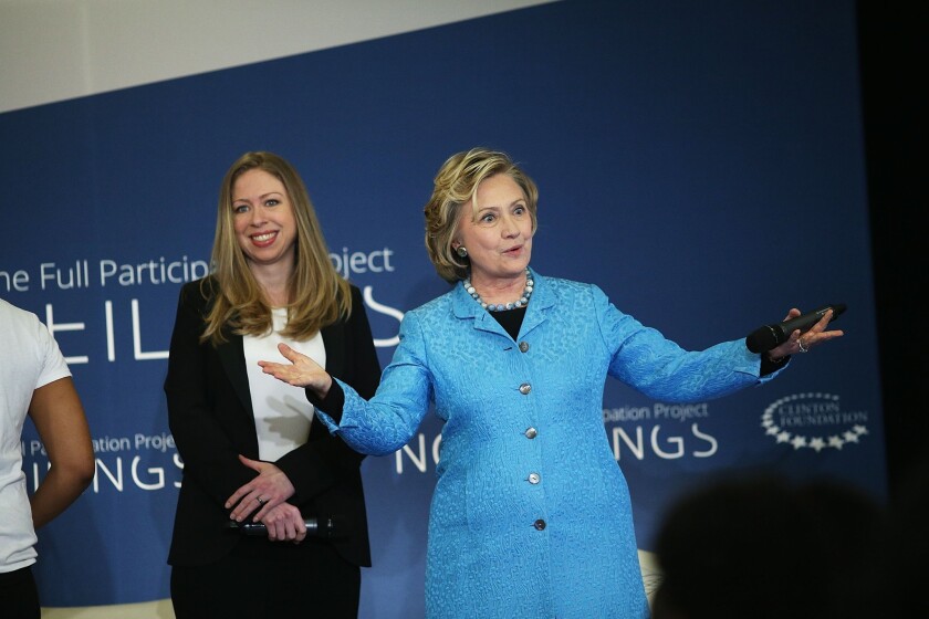 Hillary Clinton, right, and her daughter, Chelsea.