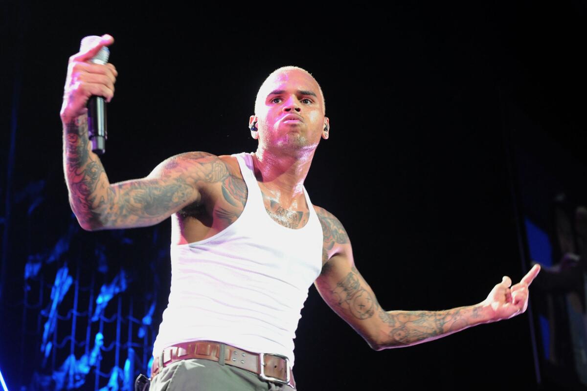 Chris Brown performing at Staples Center in 2011.