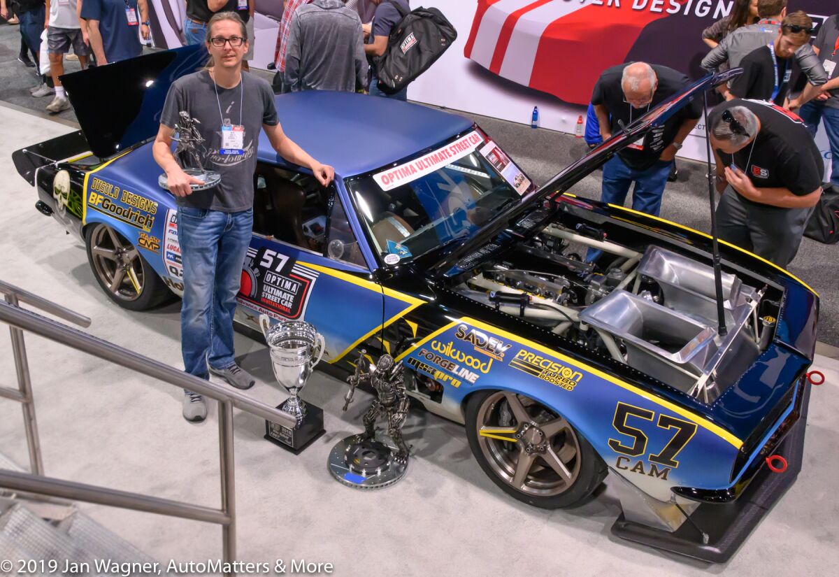Mike DuSold on the SEMA Show floor with his 1967 Camaro