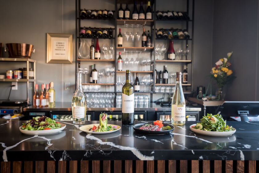 Wine and food offerings at Zest Wine Bistro, which opened in January in Lemon Grove.