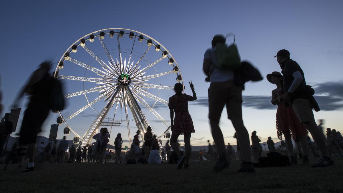 The sun sets on the third and final day of this weekend's Coachella Music and Arts Festival in Indio, Calif., on April 16, 2017.