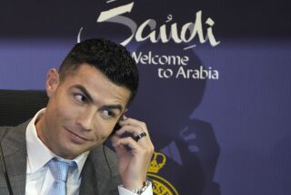 Cristiano Ronaldo speaks during a press conference for his official unveiling as a new member of Al Nassr soccer club in in Riyadh, Saudi Arabia, Tuesday, Jan. 3, 2023. Ronaldo, who has won five Ballon d'Ors awards for the best soccer player in the world and five Champions League titles, will play outside of Europe for the first time in his storied career. (AP Photo/Amr Nabil)