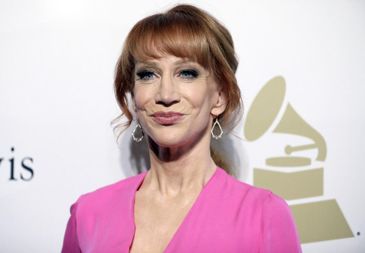 Comedian Kathy Griffin attends the Clive Davis and The Recording Academy Pre-Grammy Gala in Beverly Hills, Calif. Griffin apologized for a photo posted online May 30, 2017, in which she is holding what looks like President Donald Trump's severed head.
