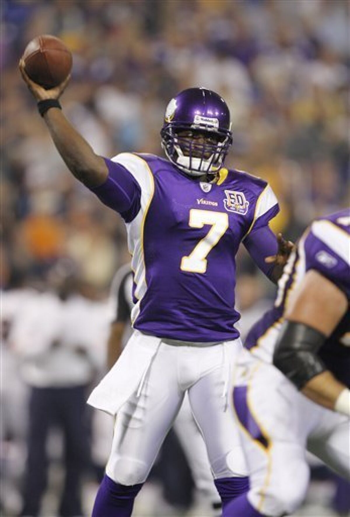 Joe Webb of the Minnesota Vikings in action against the Philadelphia