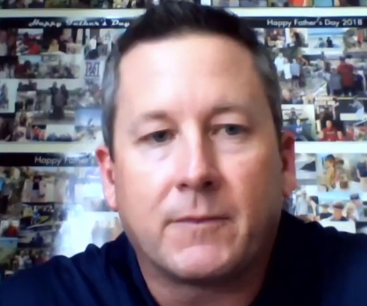 Tesoro coach Matt Poston took part in a videoconference on Monday among six Orange County teams.