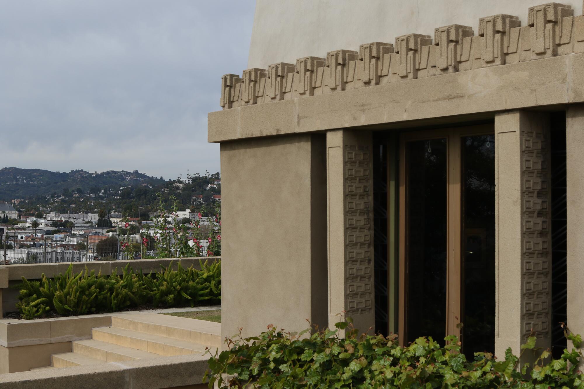 The Hollyhock House in Barnsdall Park.